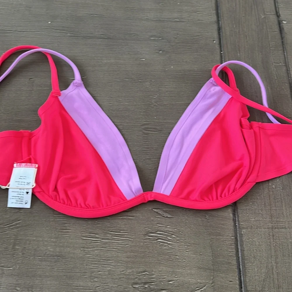 L*Space Pink and Purple Fused Zendaya Top Bikini Swimwear